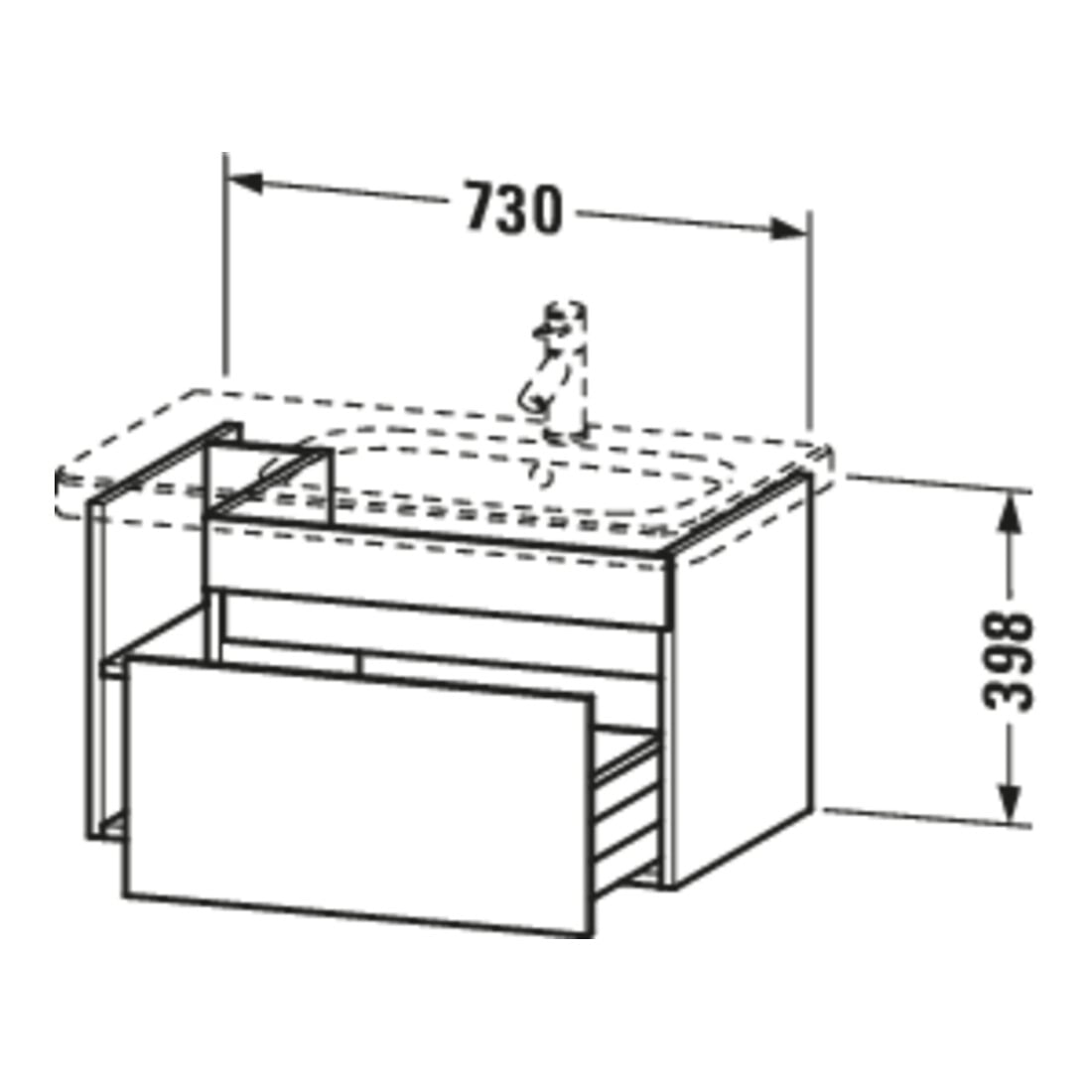 Duravit Waschtischunterschrank DuraStyle 73x44,8cm, B R, N dk/b ma, 1 Ausz.