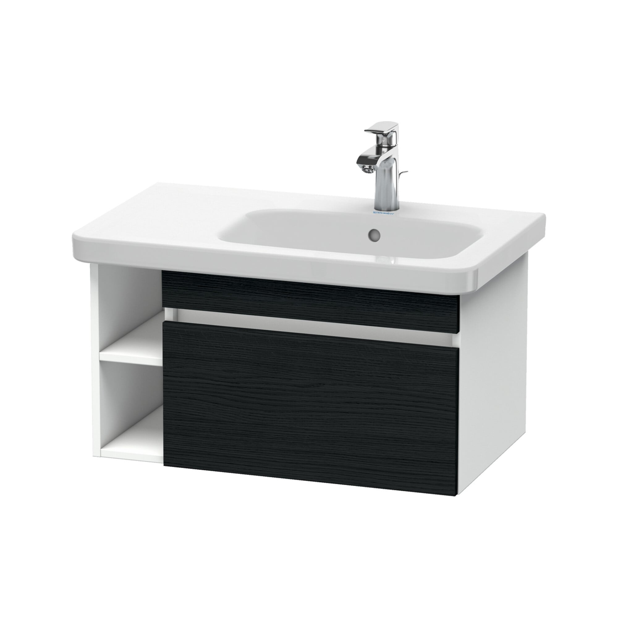 Duravit Waschtischunterschrank DuraStyle 73x44,8cm, B re, Ei sw/we ma, 1 Ausz.