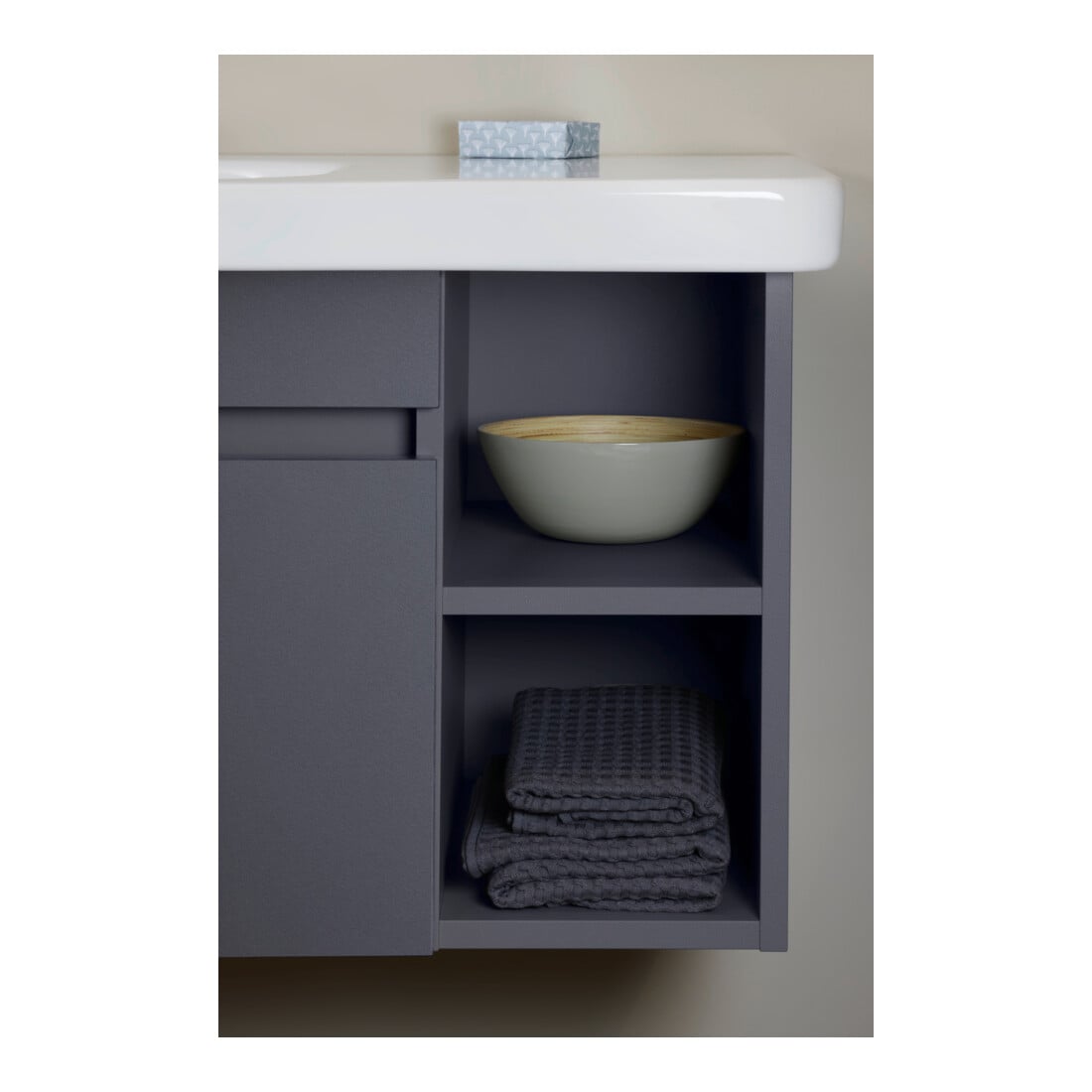 Duravit Waschtischunterschrank DuraStyle 73x44,8cm, Beck. li, tau/bas ma, 1 Ausz.