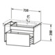 Duravit Waschtischunterschrank DuraStyle 73x44,8cm, Beck. re, leinen, 1 Auszug