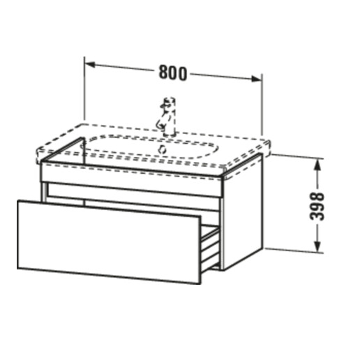 Duravit Waschtischunterschrank DuraStyle 80x45,3cm, gra m/bas ma, 1 Ausz., wandhängend
