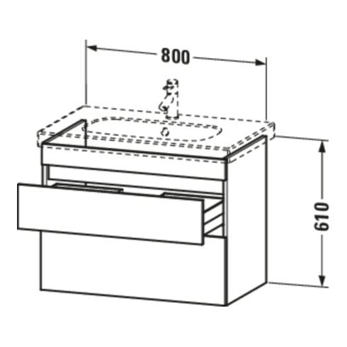 Duravit Waschtischunterschrank DuraStyle 80x45,3cm, gra m/bas ma, 2 SchKa., wandhängend