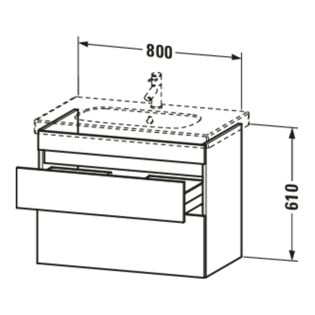 Duravit Waschtischunterschrank DuraStyle 80x45,3cm, gra m/bas ma, 2 SchKa., wandhängend