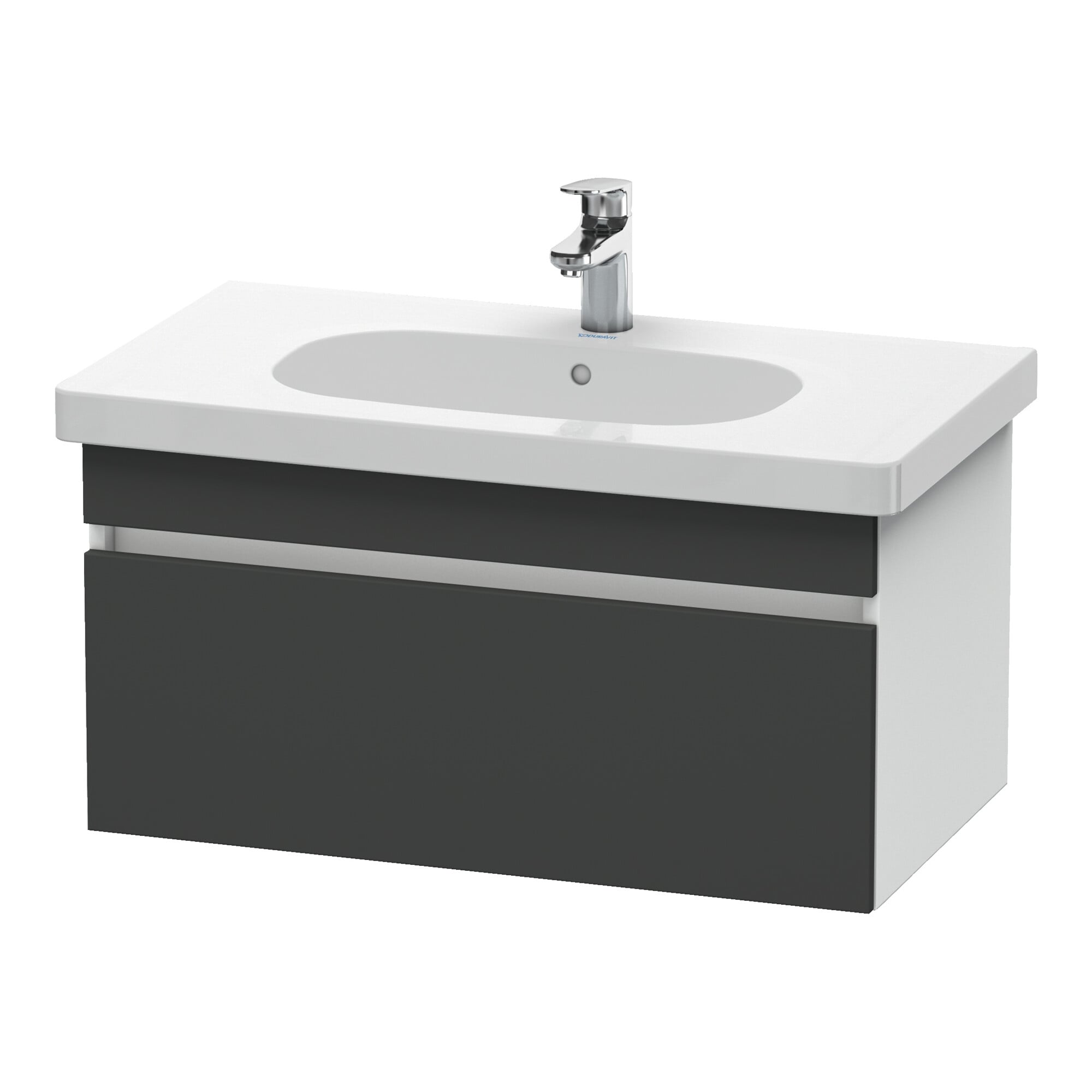 Duravit Waschtischunterschrank DuraStyle 80x45,3cm, gra m/we ma, 1 Ausz., wandhängend
