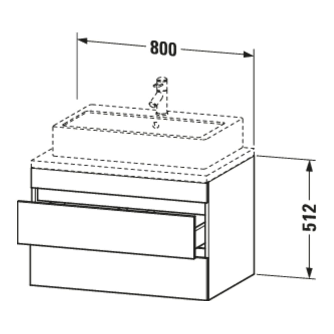 Duravit Waschtischunterschrank DuraStyle 80x54,8cm, Ei sw/we ma, f Kons, 2 SchKa.