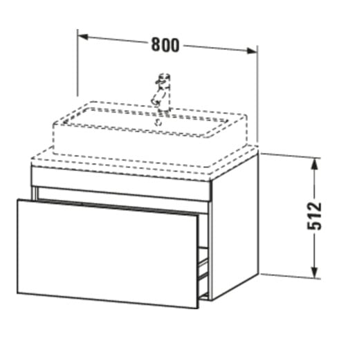 Duravit Waschtischunterschrank DuraStyle 80x54,8cm, gra m/bas ma, f Kons, 1 Ausz.
