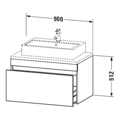 Duravit Waschtischunterschrank DuraStyle 90x54,8cm, bas. ma, f Konsole, 1 Auszug