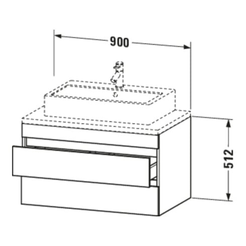 Duravit Waschtischunterschrank DuraStyle 90x54,8cm, betg/ba ma, f Kons, 2 SchKa.