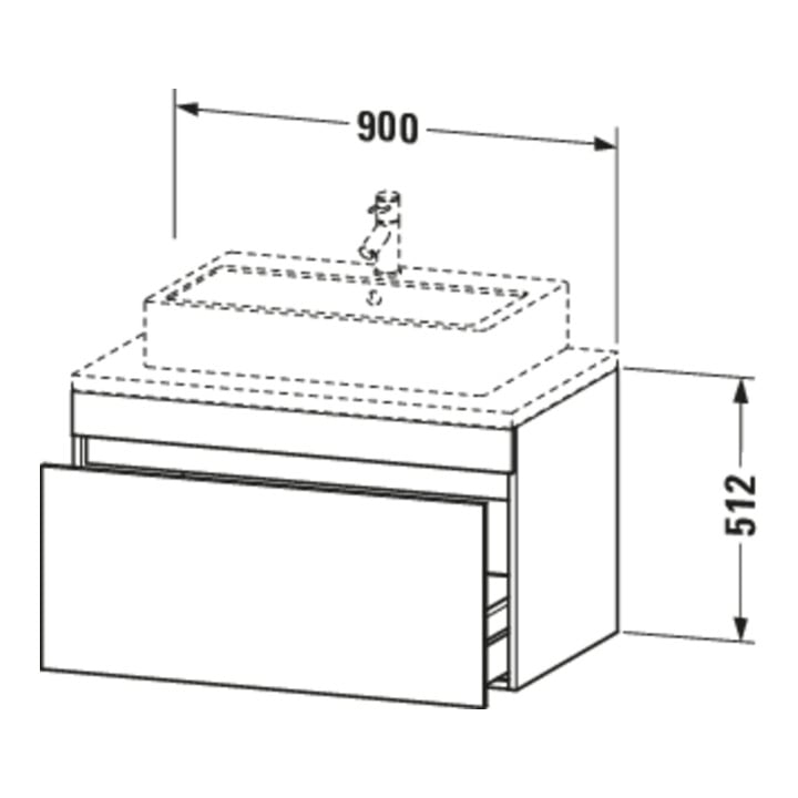 Duravit Waschtischunterschrank DuraStyle 90x54,8cm, we. m/bas ma, f Kons, 1 Ausz.