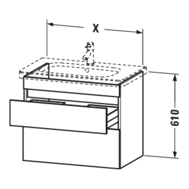 Duravit Waschtischunterschrank DuraStyle 93x44,8cm, gra m/bas ma, 2 SchKa., wandhängend