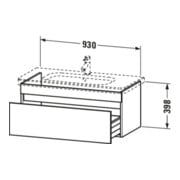 Duravit Waschtischunterschrank DuraStyle 93x44,8cm, graph ma, 1 Ausz., wandhängend-5