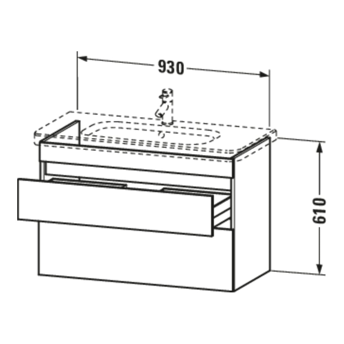 Duravit Waschtischunterschrank DuraStyle 93x44,8cm, N nat/b ma, 2 SchKa., wandhängend