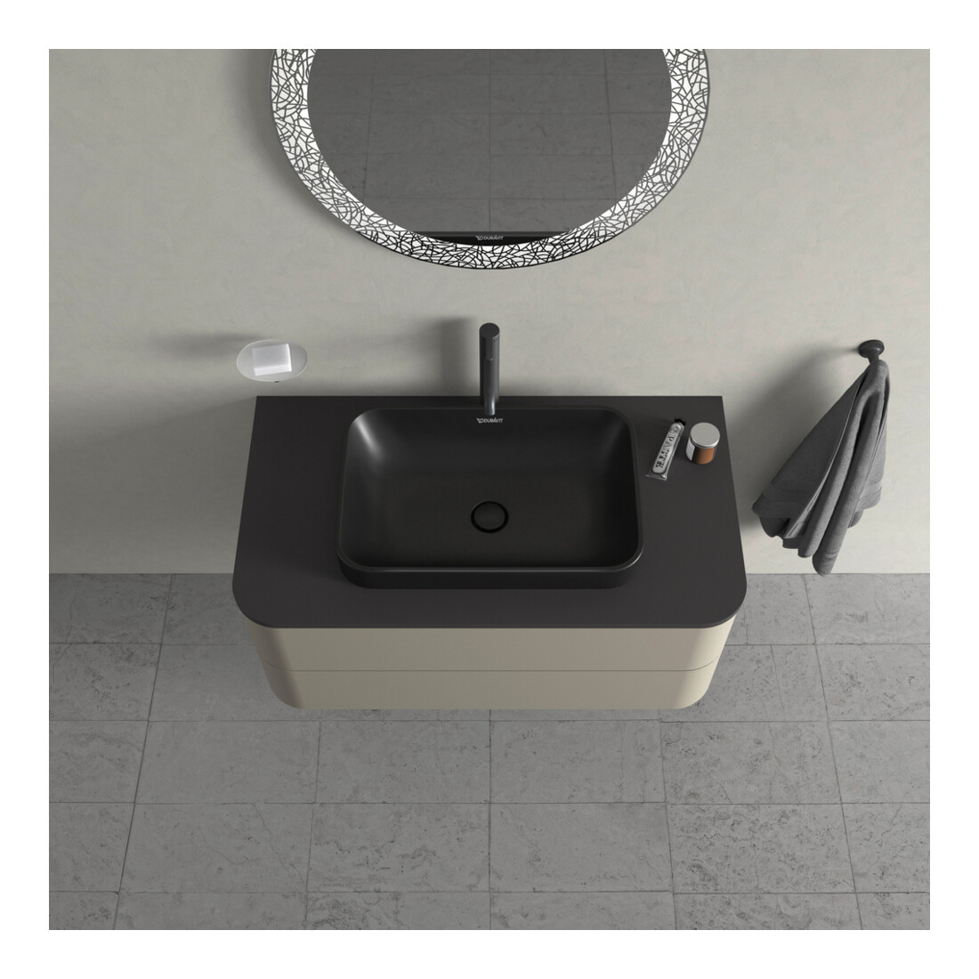 Duravit Waschtischunterschrank Happy D.2 Plus 100x55cm, f K, 2 La, f AWT, st-g s-matt
