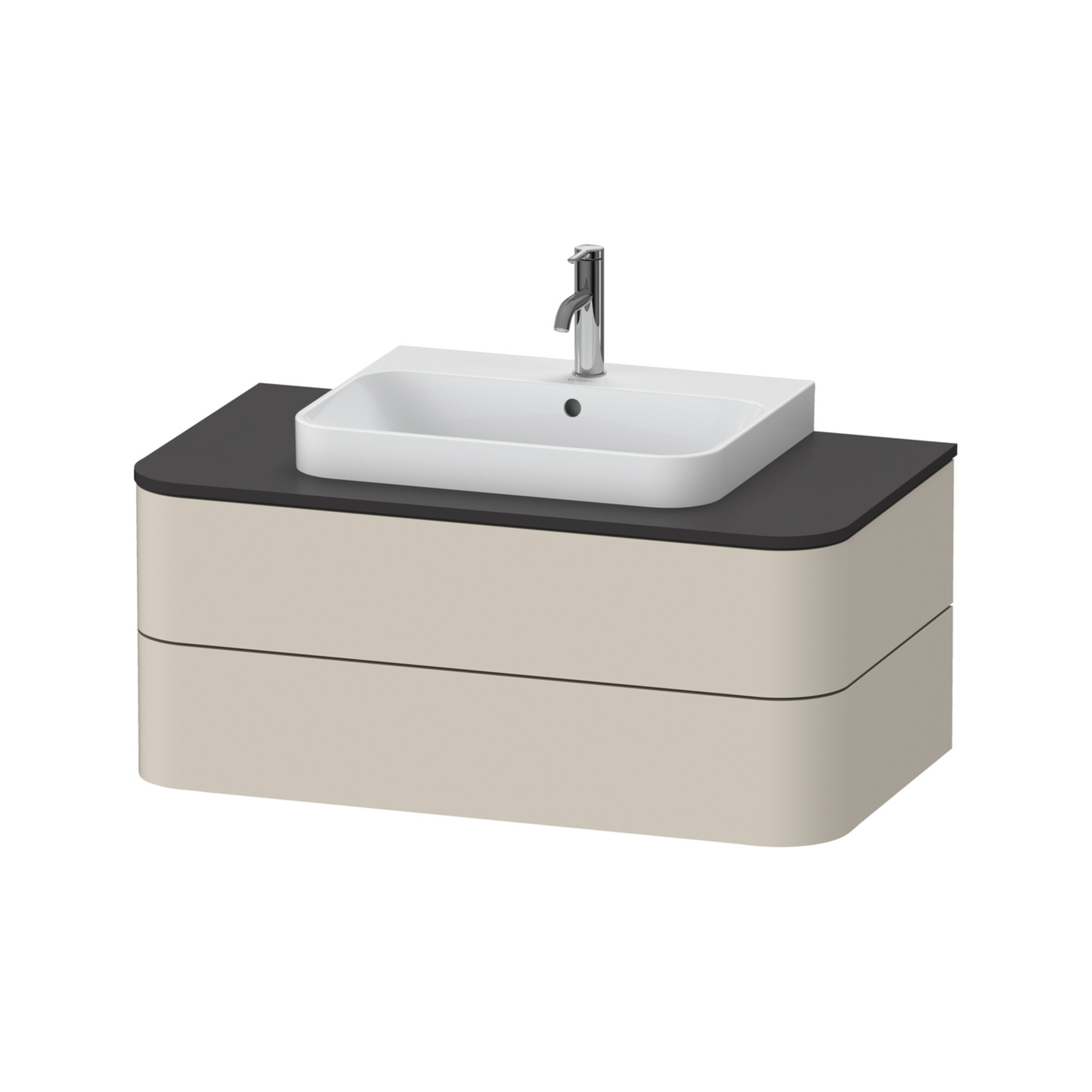 Duravit Waschtischunterschrank Happy D.2 Plus 100x55cm, f K, 2 La, f MWT, gs, Tau matt