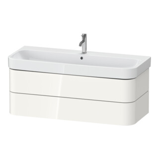 Duravit Waschtischunterschrank Happy D.2 Plus 117,5x49cm, we hochglanz, 2 Schubkästen