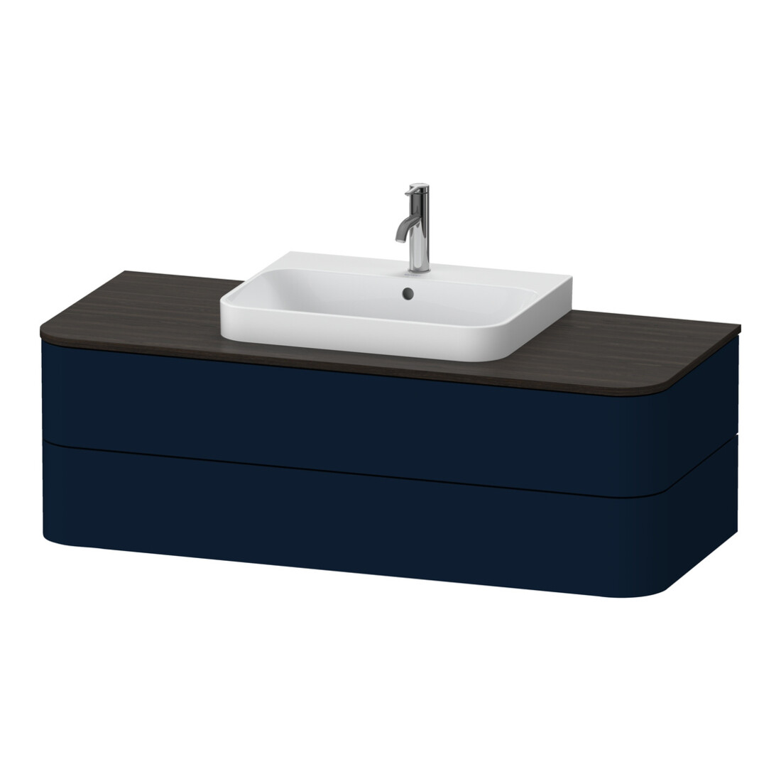 Duravit Waschtischunterschrank Happy D.2 Plus 130x55cm, 2 La, f Aufsatzbecken, blau s-matt