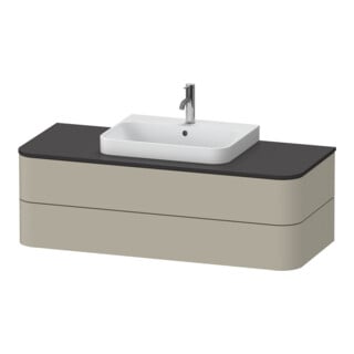 Duravit Waschtischunterschrank Happy D.2 Plus 130x55cm, 2 La, f Aufsatzbecken, Tau s-matt