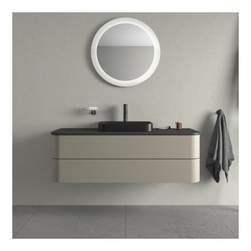 Duravit Waschtischunterschrank Happy D.2 Plus 130x55cm, 2 La, f AWT, steingrau s-matt