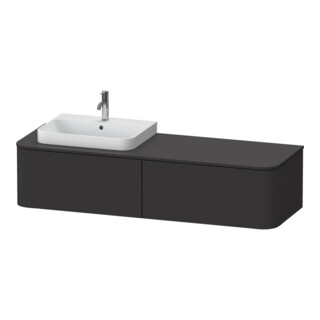 Duravit Waschtischunterschrank Happy D.2 Plus 160x55cm, 2 AZ, f AWT, B li, graph matt