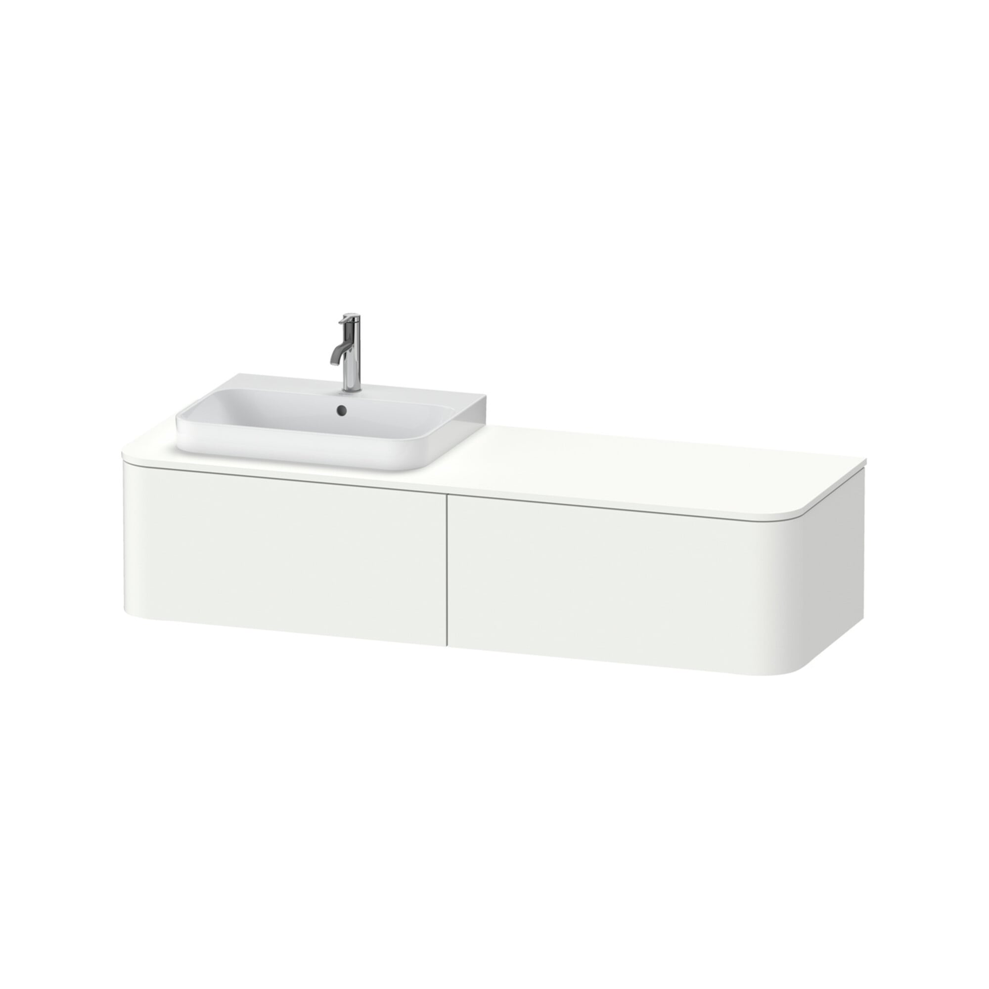 Duravit Waschtischunterschrank Happy D.2 Plus 160x55cm, 2 AZ, f AWT, B li, we s-matt