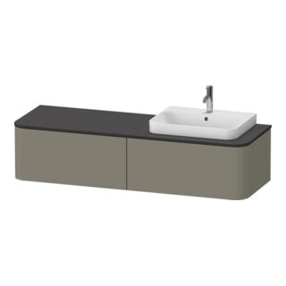Duravit Waschtischunterschrank Happy D.2 Plus 160x55cm, 2 AZ, f AWT, B r, st-g s-matt