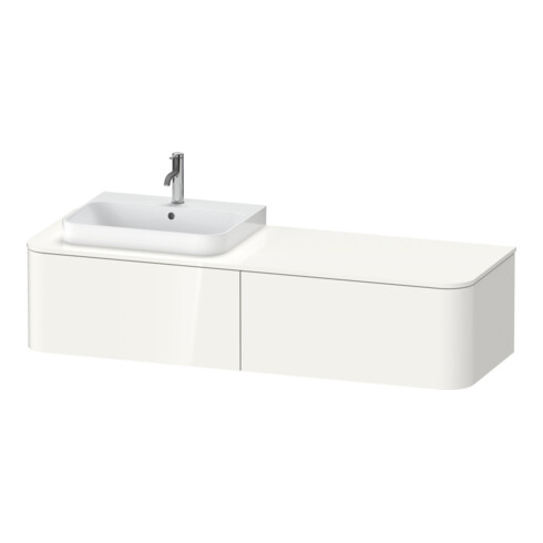 Duravit Waschtischunterschrank Happy D.2 Plus 160x55cm, 2 AZ, f AWT, Beck. li, we hgl