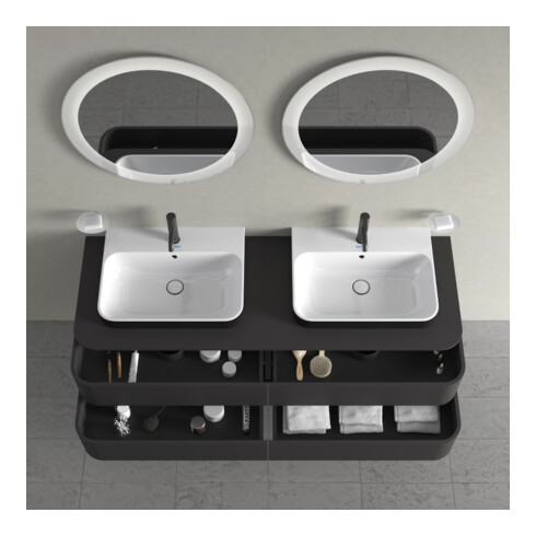 Duravit Waschtischunterschrank Happy D.2 Plus 160x55cm, f K, 4 AZ, f AWT, bs, gra matt