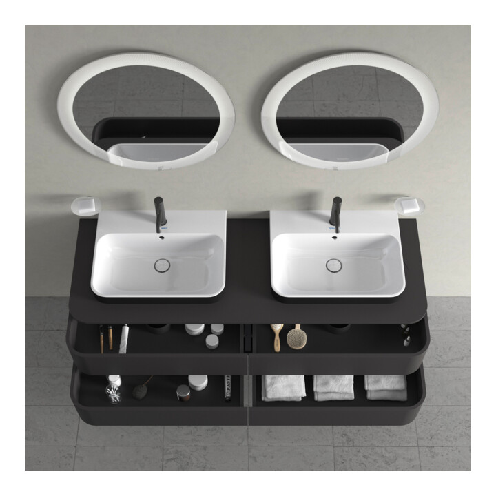 Duravit Waschtischunterschrank Happy D.2 Plus 160x55cm, f K, 4 AZ, f AWT, bs, gra matt