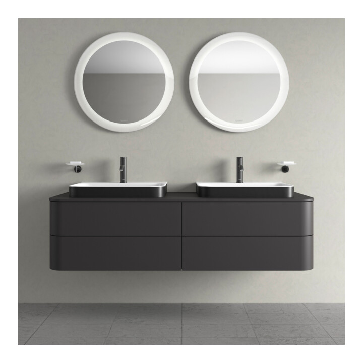 Duravit Waschtischunterschrank Happy D.2 Plus 160x55cm, f K, 4 AZ, f AWT, bs, gra matt