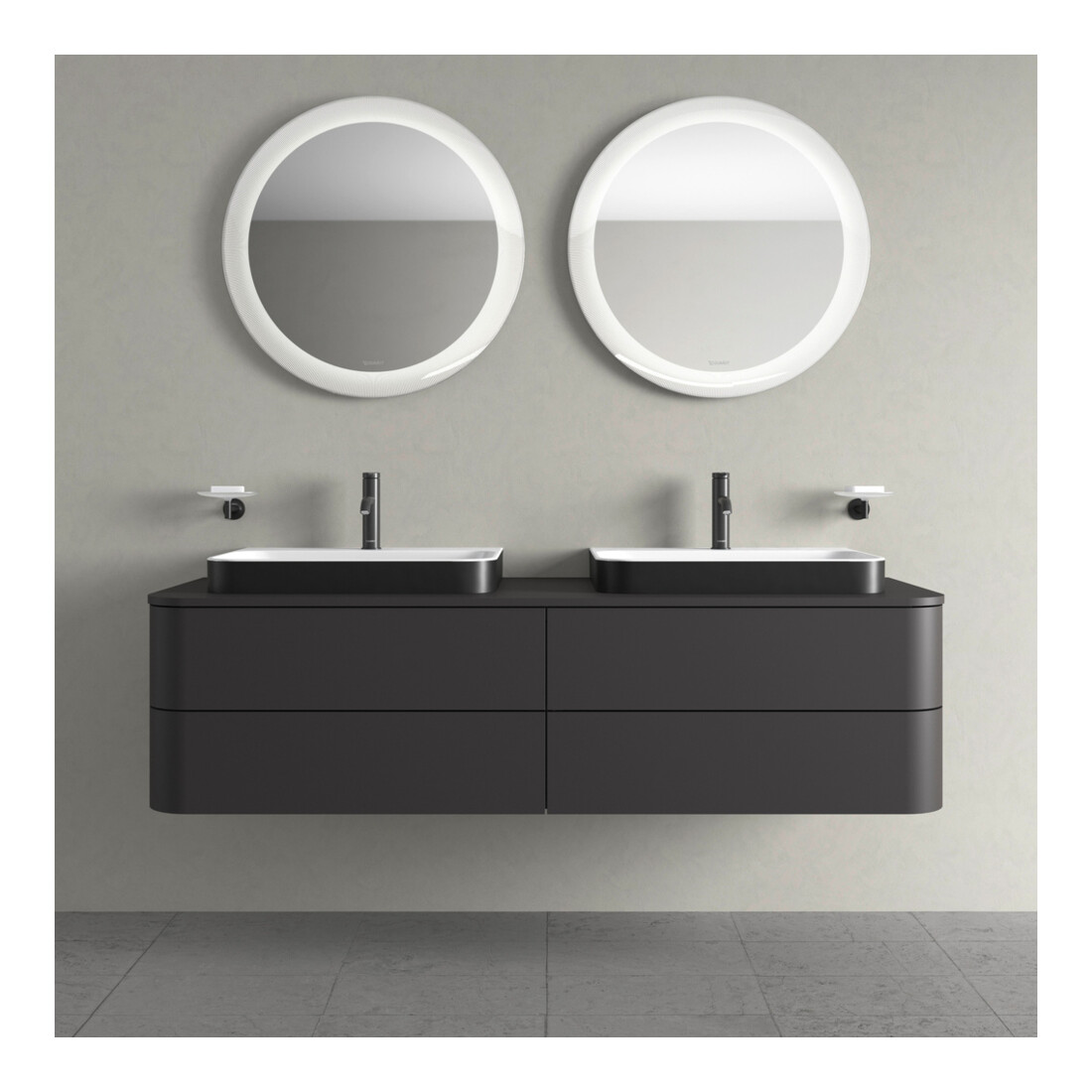 Duravit Waschtischunterschrank Happy D.2 Plus 160x55cm, f K, 4 AZ, f AWT, bs, gra matt