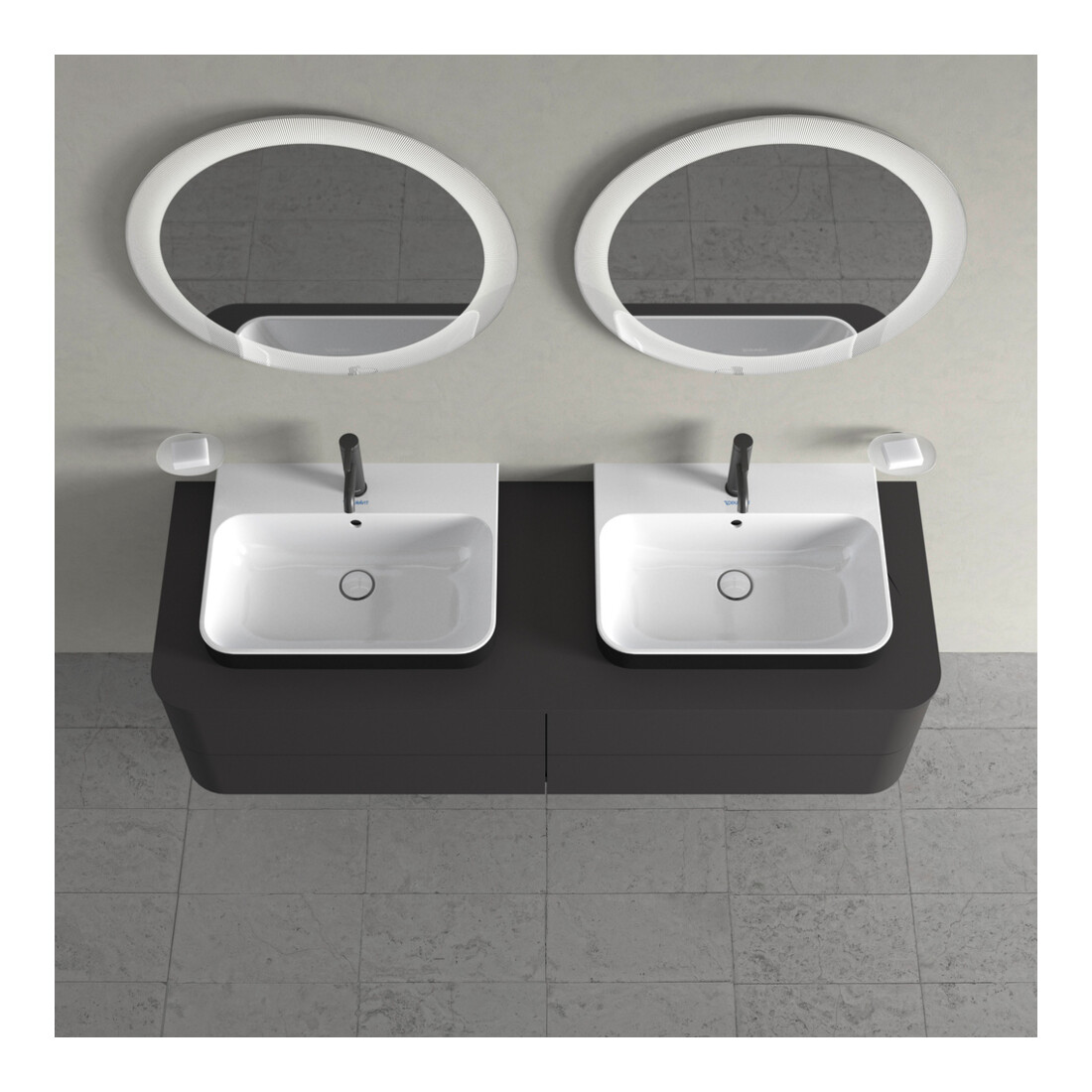 Duravit Waschtischunterschrank Happy D.2 Plus 160x55cm, f K, 4 AZ, f AWT, bs, gra matt