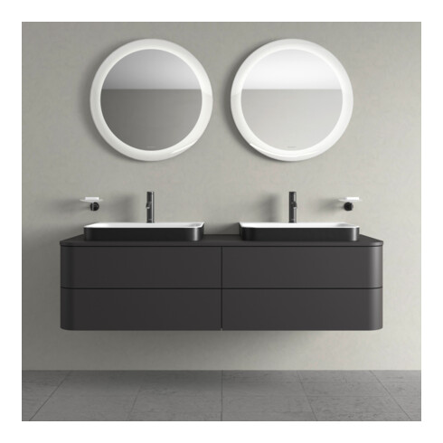Duravit Waschtischunterschrank Happy D.2 Plus 160x55cm, f K, 4 AZ, f AWT, bs, gra matt