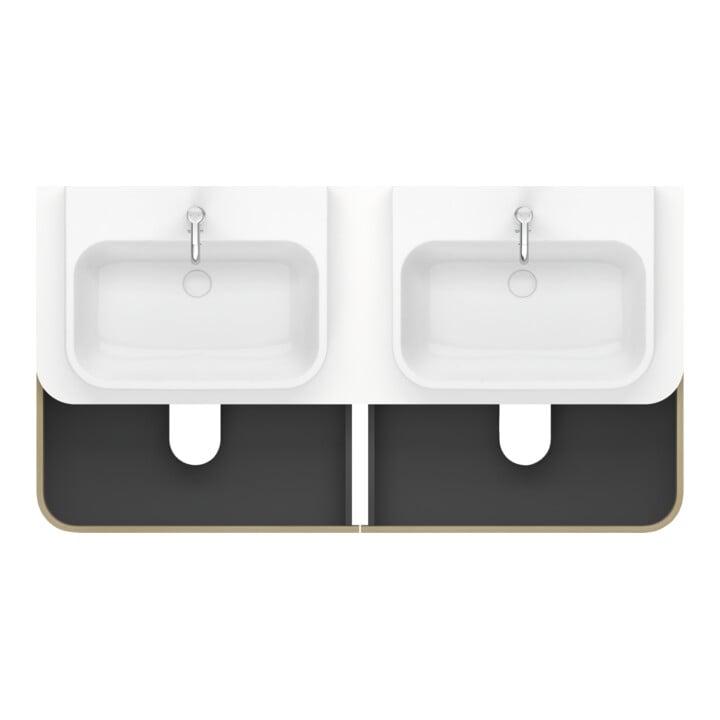 Duravit Waschtischunterschrank Happy D.2 Plus 160x55cm, f K, 4 AZ, f AWT, bs, Me Ei