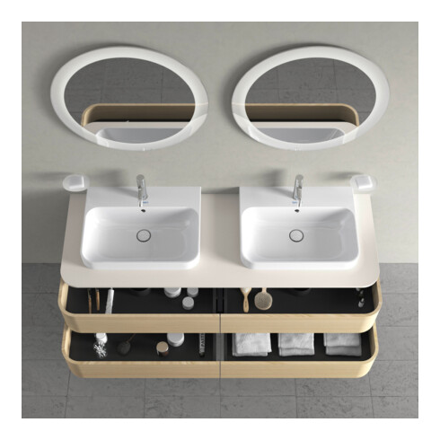 Duravit Waschtischunterschrank Happy D.2 Plus 160x55cm, f K, 4 AZ, f AWT, bs, Me Ei