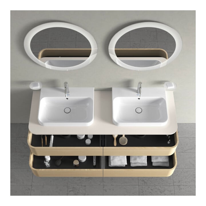 Duravit Waschtischunterschrank Happy D.2 Plus 160x55cm, f K, 4 AZ, f AWT, bs, Me Ei