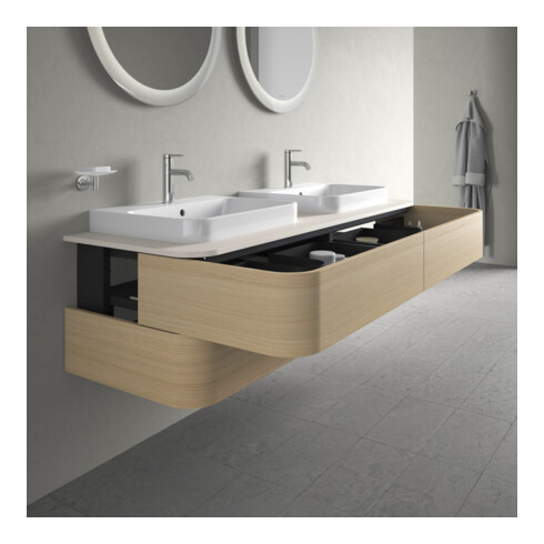 Duravit Waschtischunterschrank Happy D.2 Plus 160x55cm, f K, 4 AZ, f AWT, bs, Me Ei