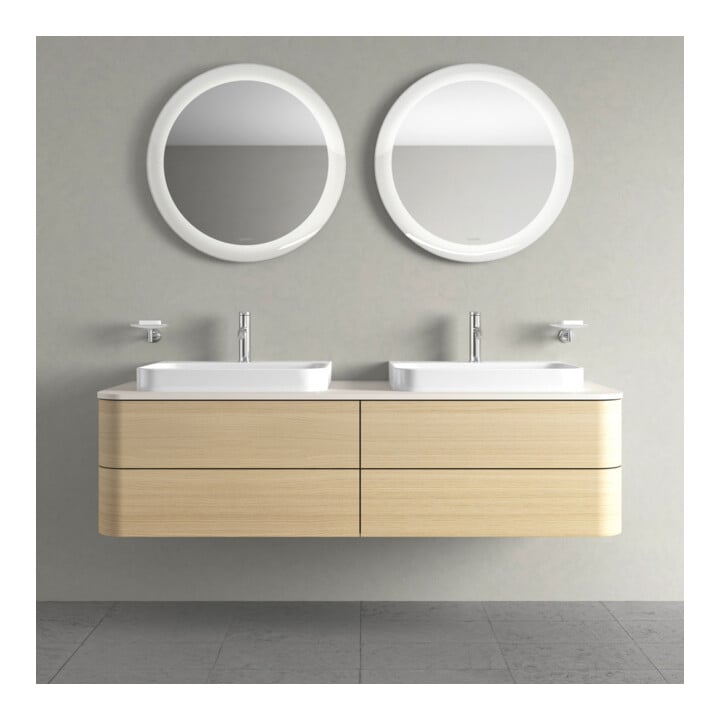 Duravit Waschtischunterschrank Happy D.2 Plus 160x55cm, f K, 4 AZ, f AWT, bs, Me Ei