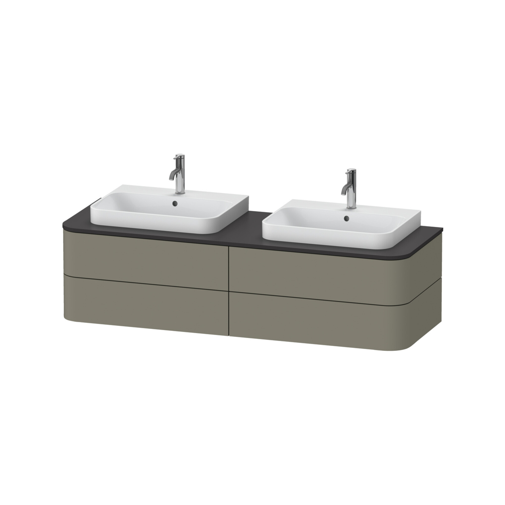 Duravit Waschtischunterschrank Happy D.2 Plus 160x55cm, f K, 4 AZ, f AWT, bs, st-g m
