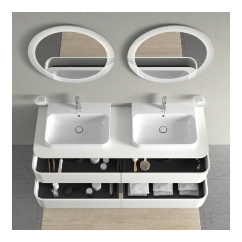 Duravit Waschtischunterschrank Happy D.2 Plus 160x55cm, f K, 4 AZ, f AWT, bs, w s-matt