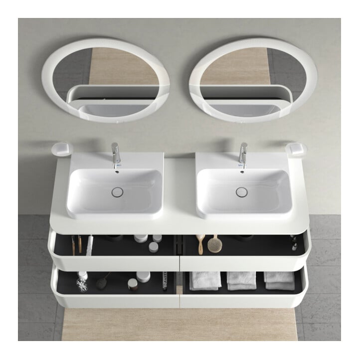Duravit Waschtischunterschrank Happy D.2 Plus 160x55cm, f K, 4 AZ, f AWT, bs, w s-matt