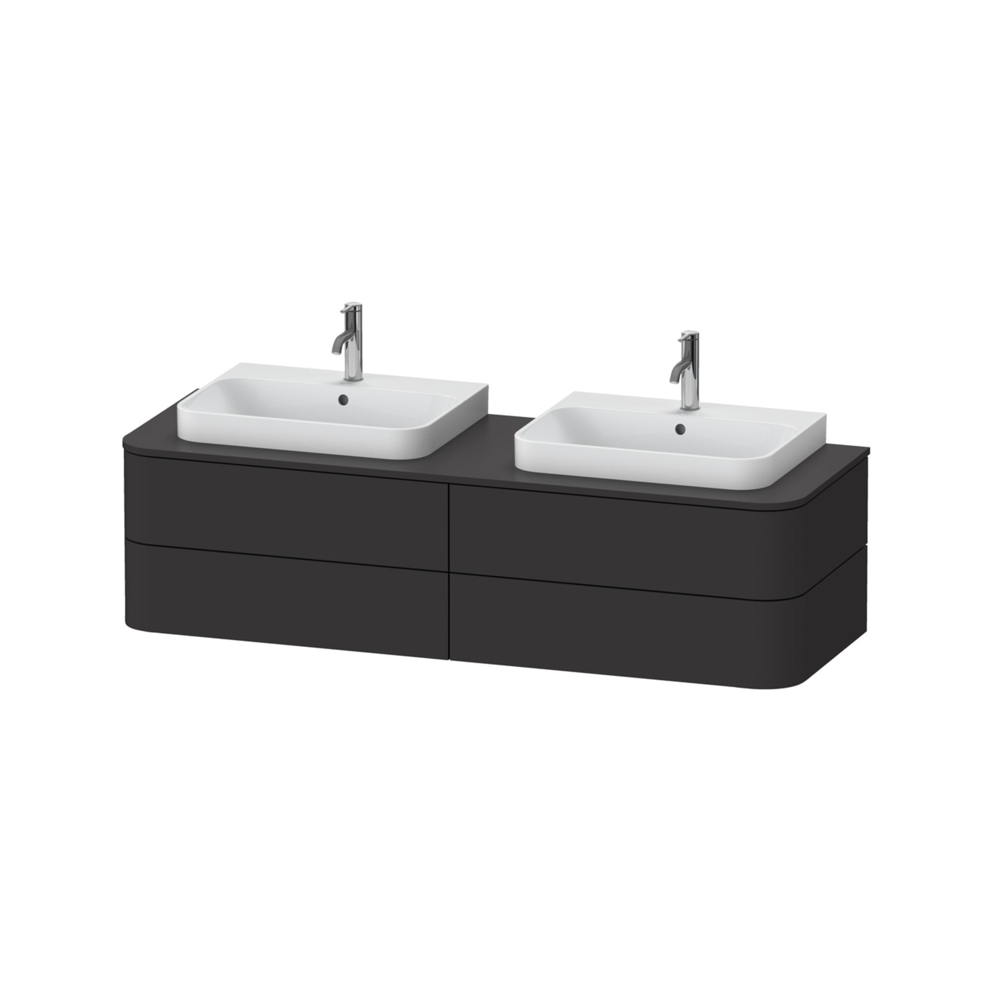 Duravit Waschtischunterschrank Happy D.2 Plus 160x55cm, f K, 4 AZ, f MWT, bs, gra matt