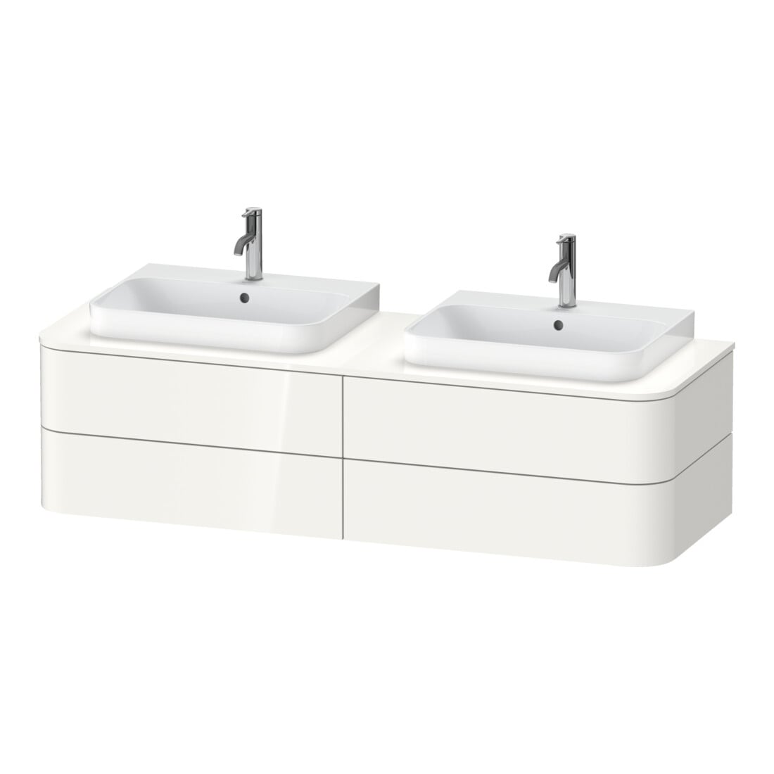 Duravit Waschtischunterschrank Happy D.2 Plus 160x55cm, f K, 4 AZ, f MWT, bs, gra matt
