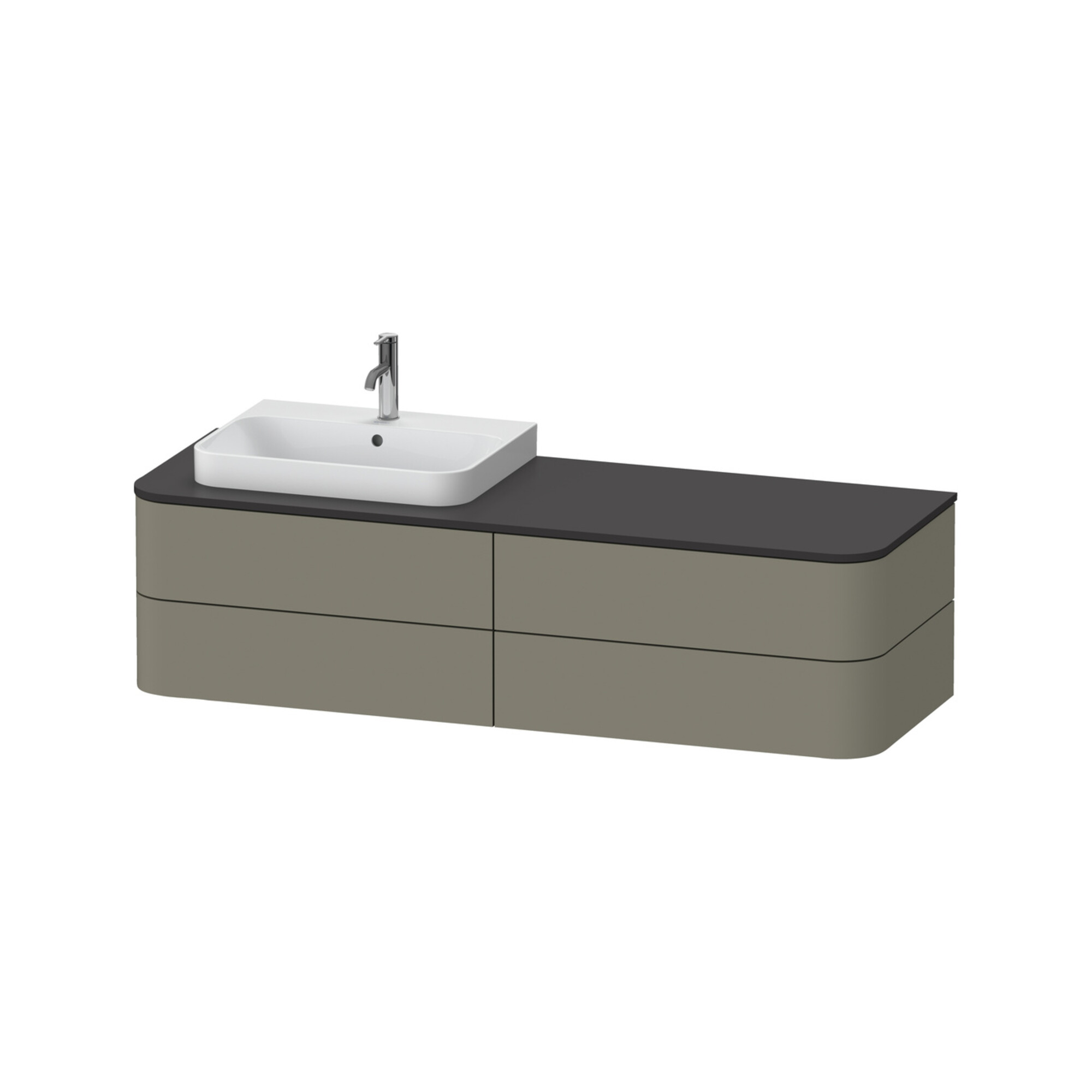 Duravit Waschtischunterschrank Happy D.2 Plus 160x55cm, f K, 4 La, f AWT, li, st-g m
