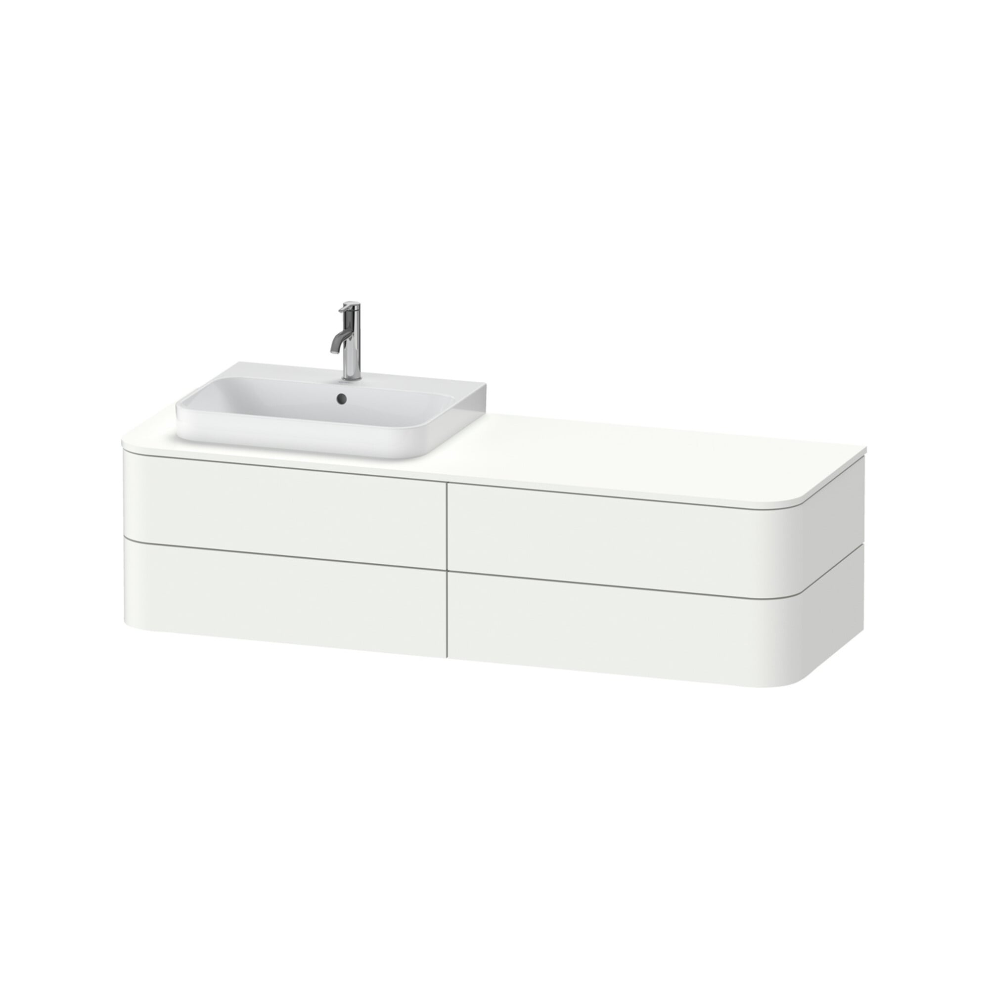 Duravit Waschtischunterschrank Happy D.2 Plus 160x55cm, f K, 4 La, f AWT, li, w s-matt