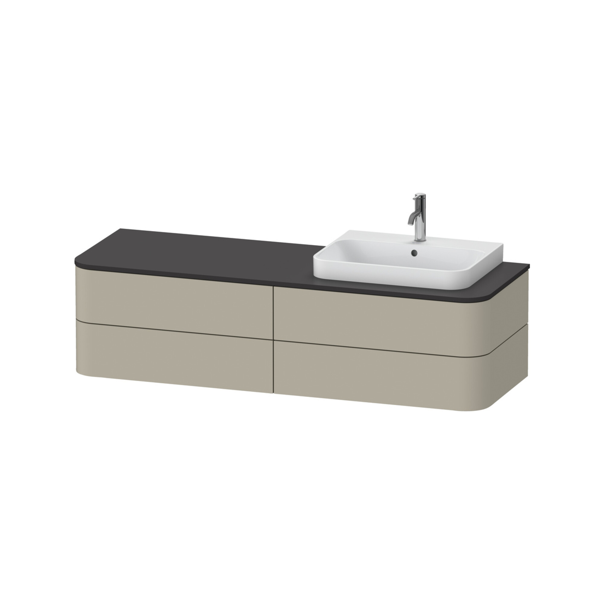 Duravit Waschtischunterschrank Happy D.2 Plus 160x55cm, f K, 4 La, f AWT, r, T s-matt