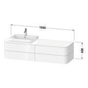 Duravit Waschtischunterschrank Happy D.2 Plus 160x55cm, f K, 4 La, f MWT, li, T s-matt-4