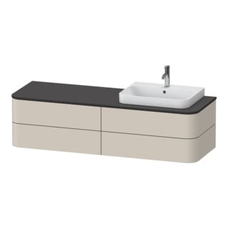 Duravit Waschtischunterschrank Happy D.2 Plus 160x55cm, f K, 4 La, f MWT, re, Tau matt