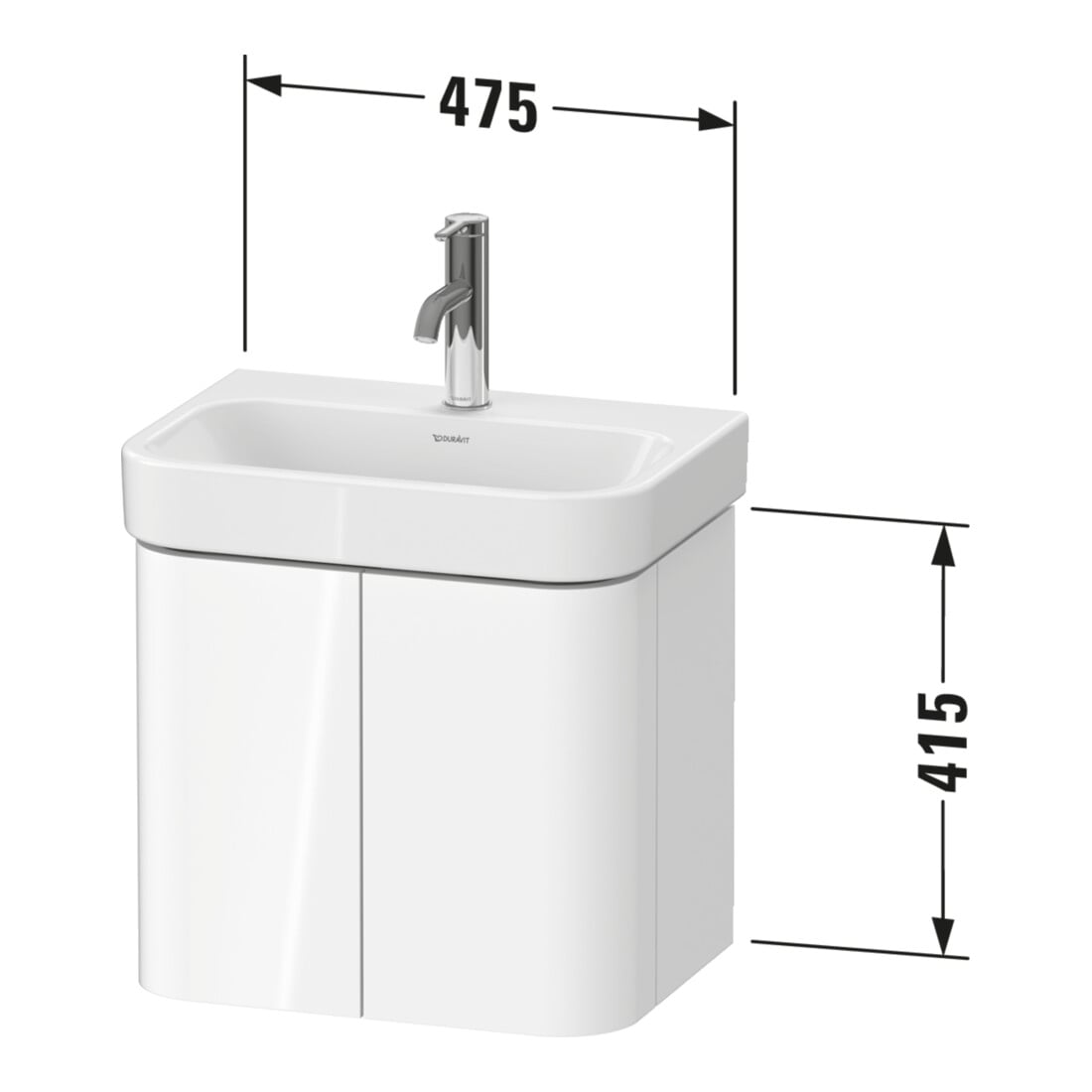 Duravit Waschtischunterschrank Happy D.2 Plus 47,5x35x41,5cm, 2 Tür., blau seidenmatt