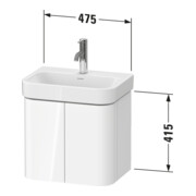 Duravit Waschtischunterschrank Happy D.2 Plus 47,5x35x41,5cm, 2 Tür., graph supermatt-3