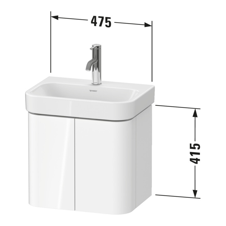Duravit Waschtischunterschrank Happy D.2 Plus 47,5x35x41,5cm, 2 Tür., Medit. Eiche